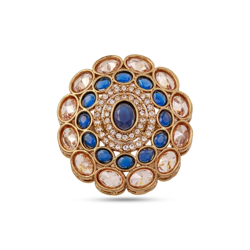 Regal Azure Halo Ring
