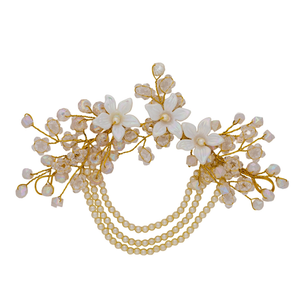 Ethereal Bloom Pearl Hair Vine