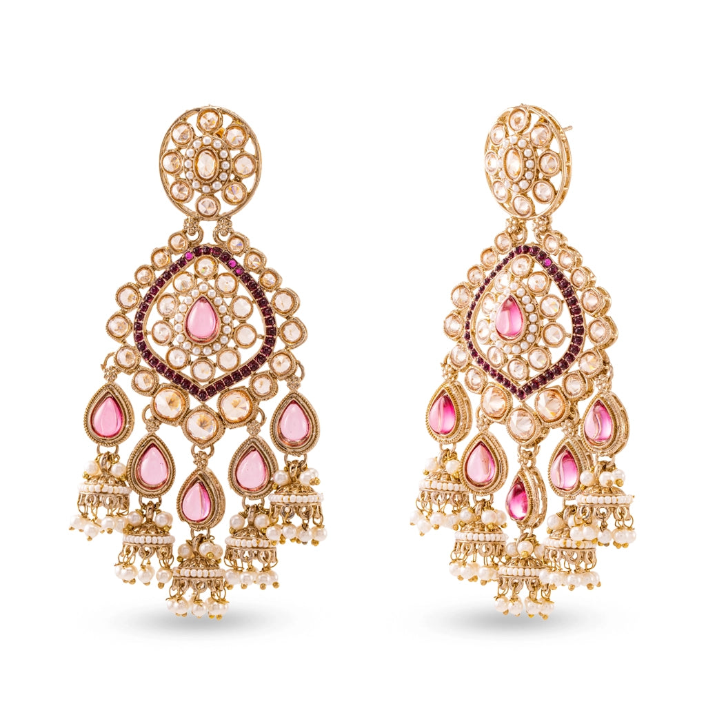 Rangella Ruby Meenakari Jhumka Earrings