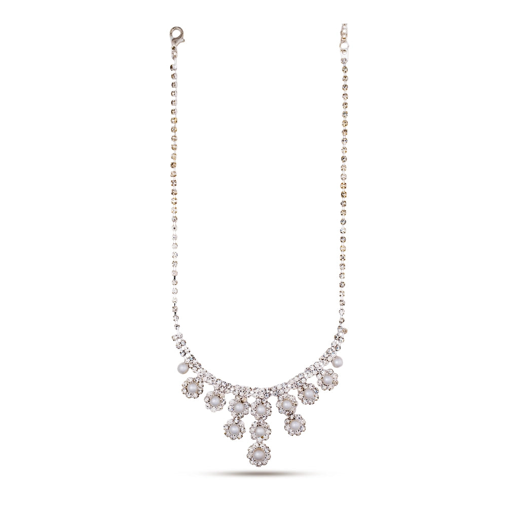 Pearl Dewdrop Crystal Necklace Set