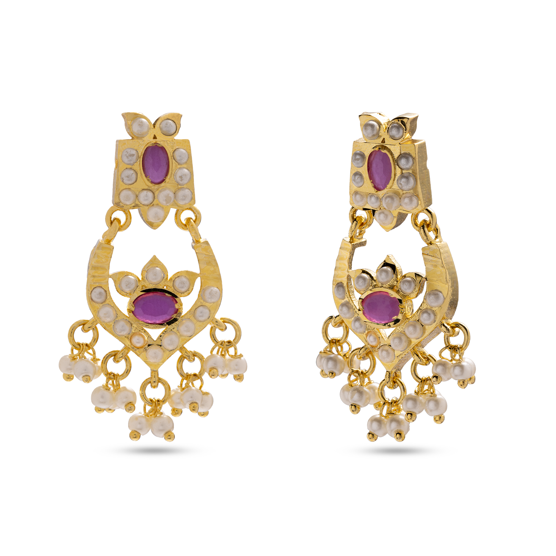 Navratna Chandbali Earrings