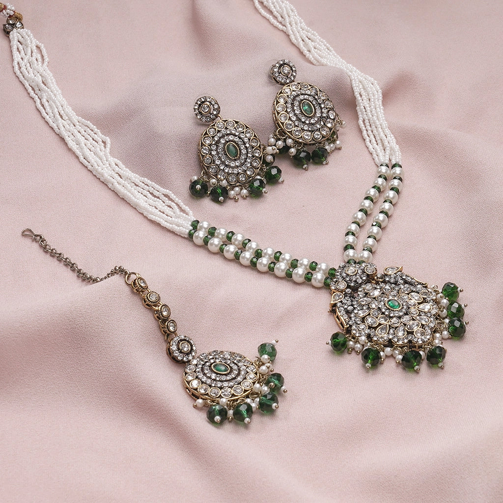 Ruhani Emerald Pearl Heritage Set