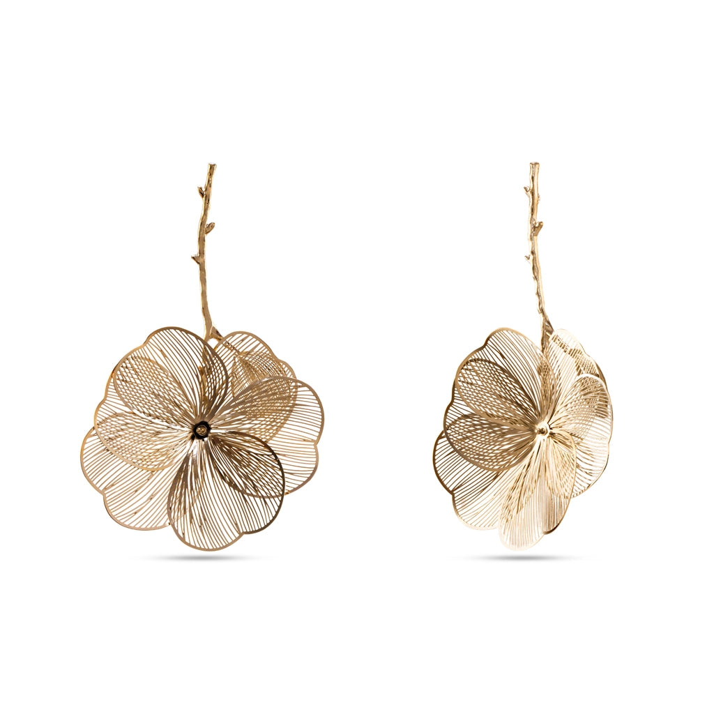 Golden Filigree Bloom Danglers