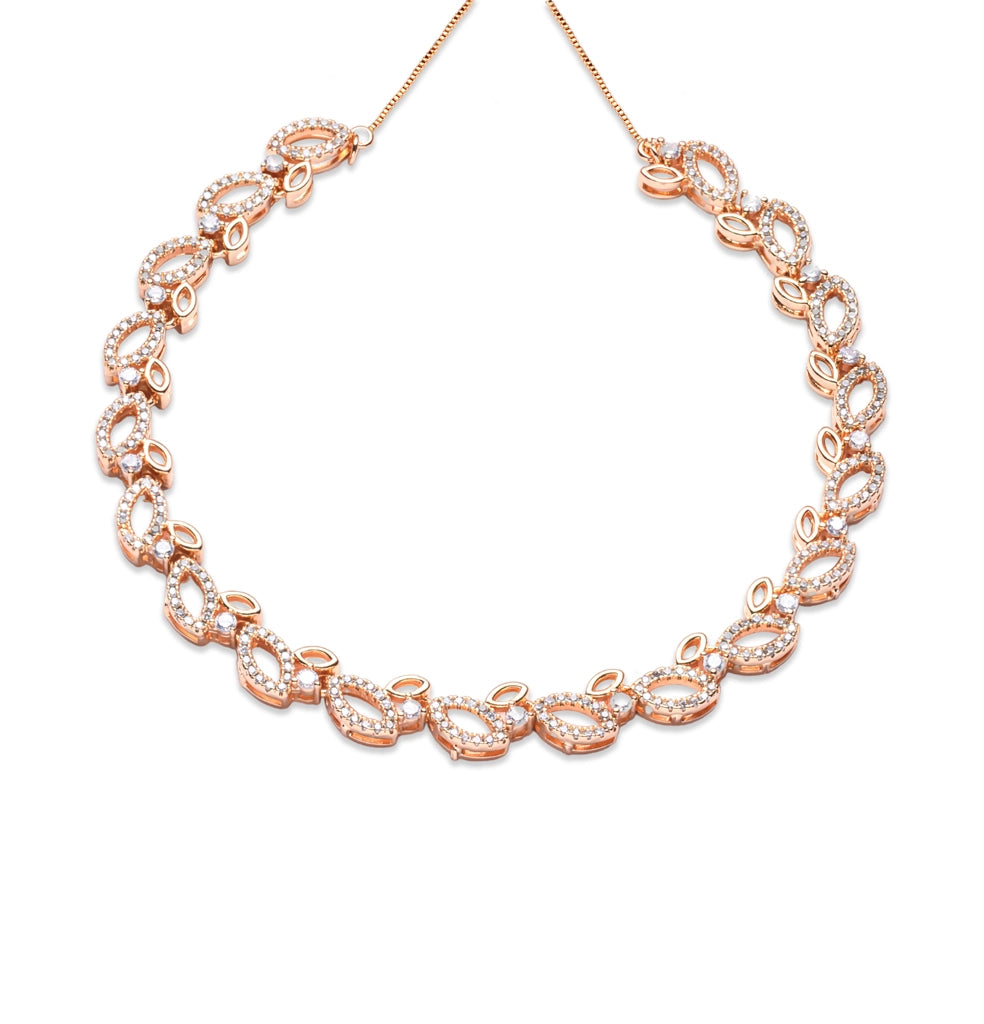 Floral Halo Crystal Necklace Set