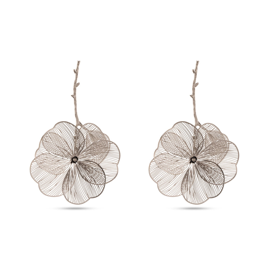 Silver Filigree Bloom Danglers