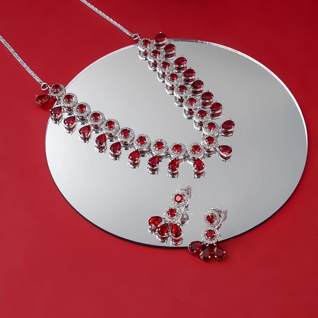 Crimson Crystal Royale Necklace Set