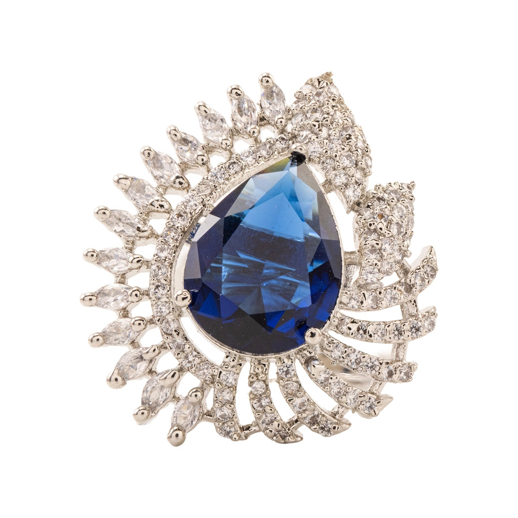 Royal Sapphire Feather Ring