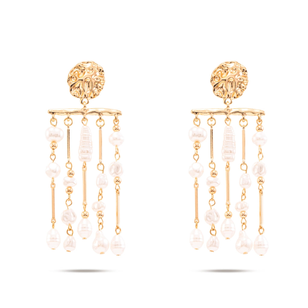 Aurelle Pearl Cascade Chandelier Earrings