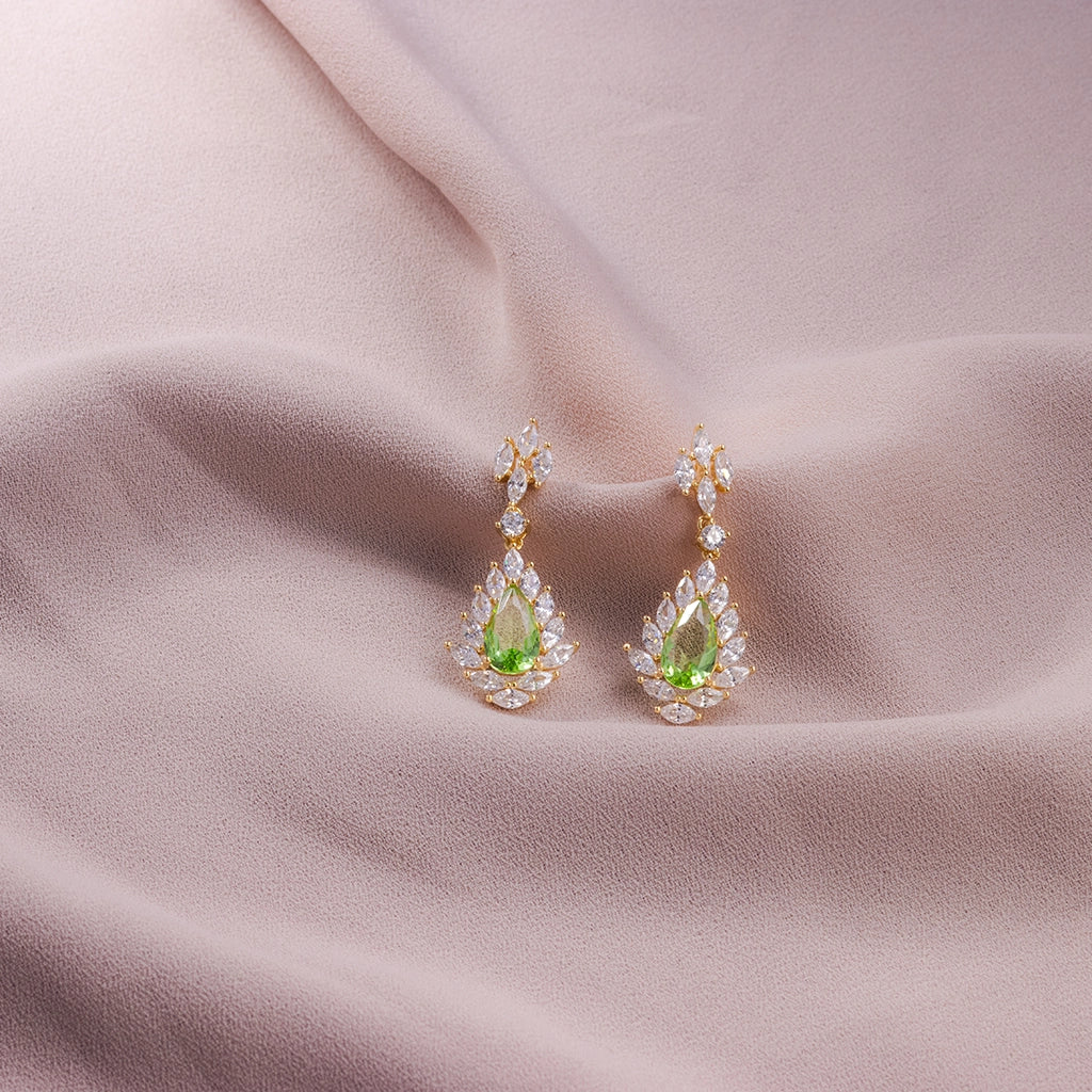 Aafreen Peridot Teardrop Earrings