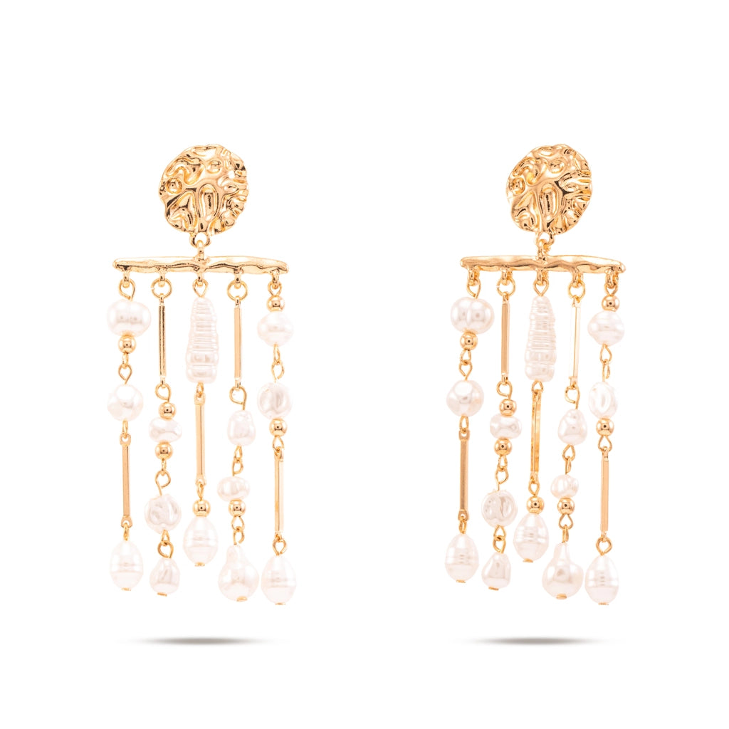 Aurelle Pearl Cascade Chandelier Earrings