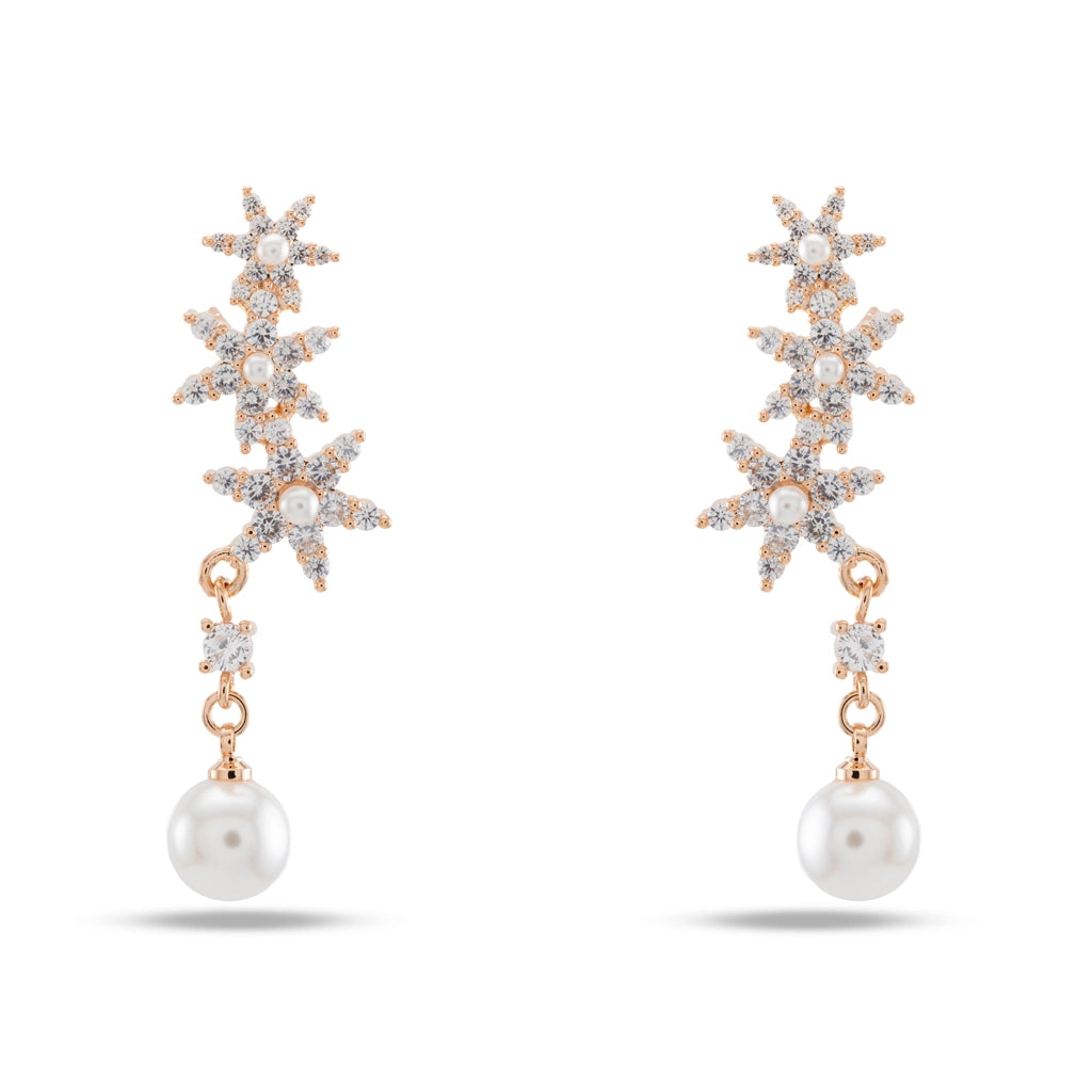 Lumina Bloom Pearl Drop Earrings