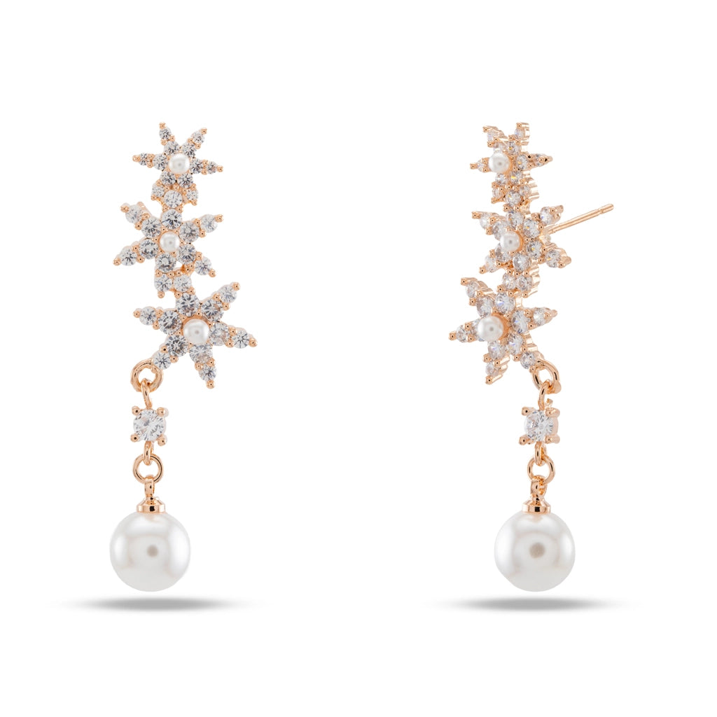 Lumina Bloom Pearl Drop Earrings