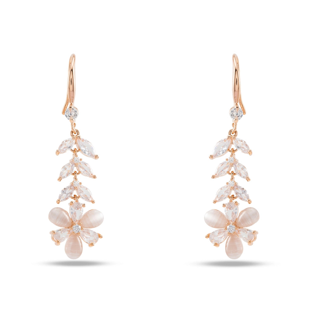 Roselle Blush Petal Drop Earrings