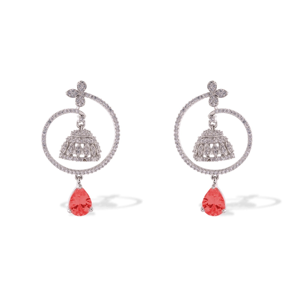 Diamond & Ruby-Accented Jhumka