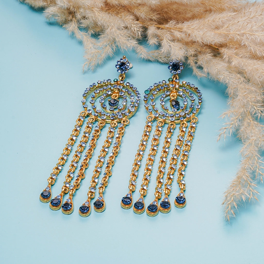 Power Cut Sapphire Cascade Danglers