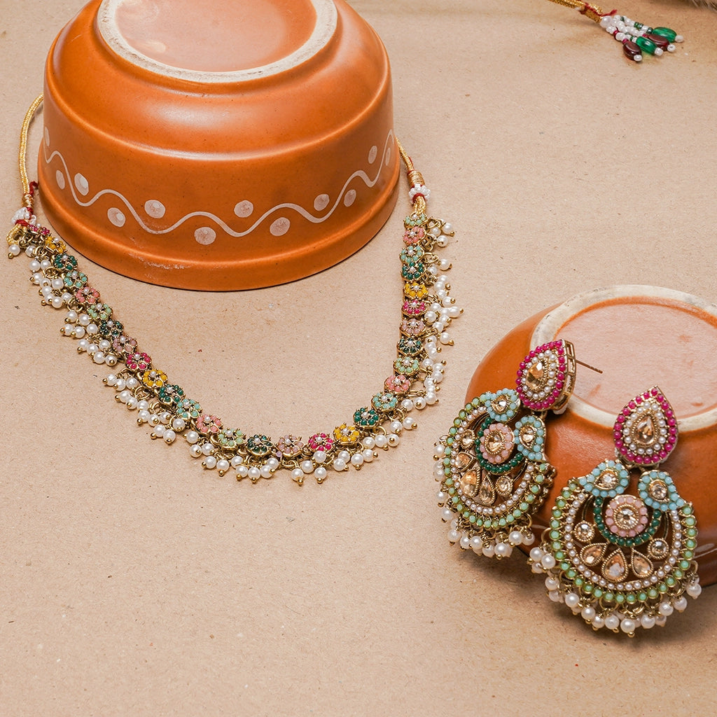 Noor-E-Jahan Gulbahaar Heritage Necklace Set