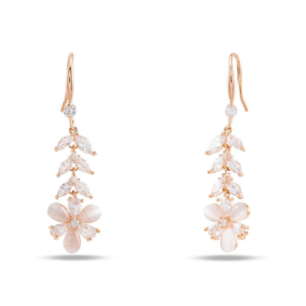 Roselle Blush Petal Drop Earrings