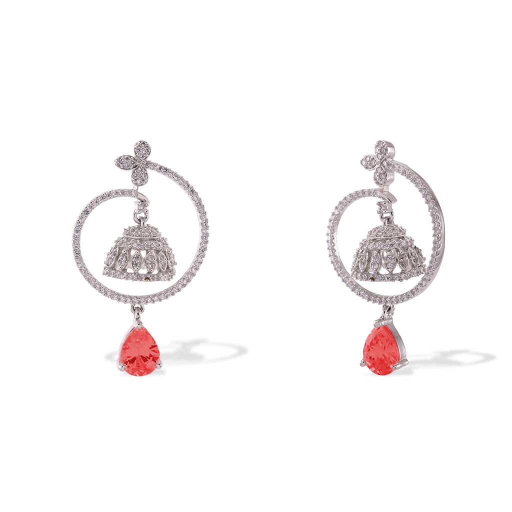 Diamond & Ruby-Accented Jhumka