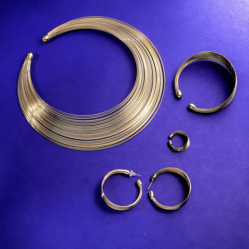 Aurelia Gold Wire Statement Set