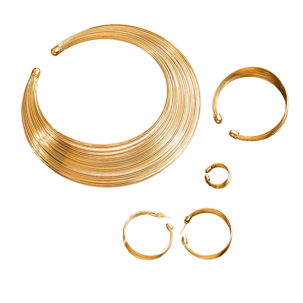 Aurelia Gold Wire Statement Set