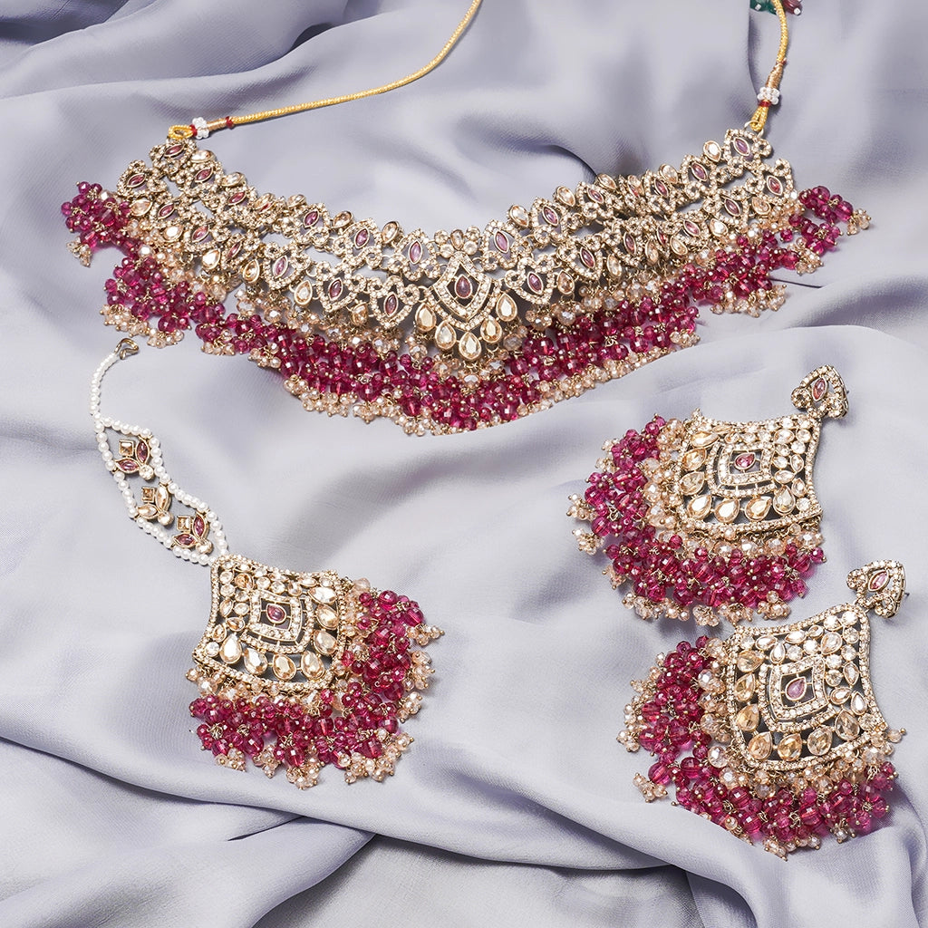 Gulbahar Ruby Polki Festive Set