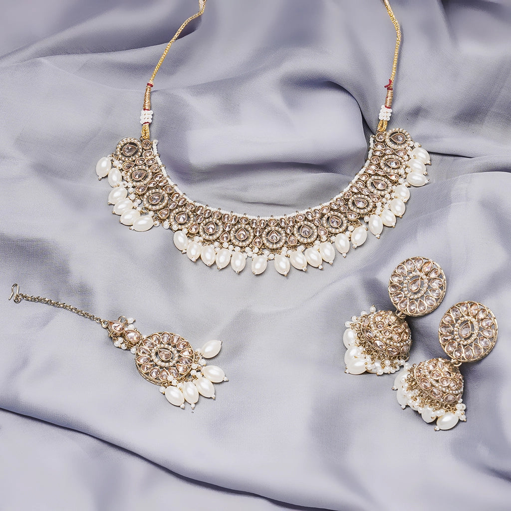 Classic Kundan Choker Set Ruby Gold
