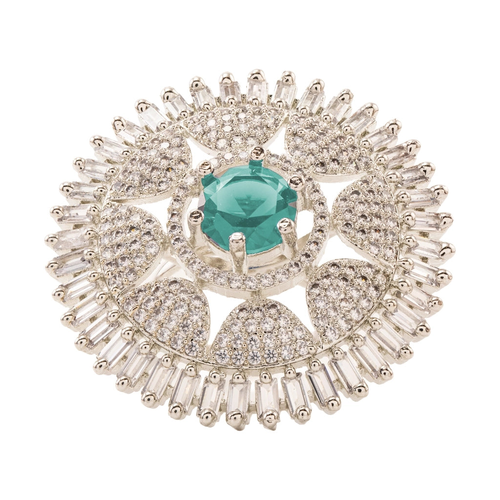 Meher Emerald Halo Bloom Ring