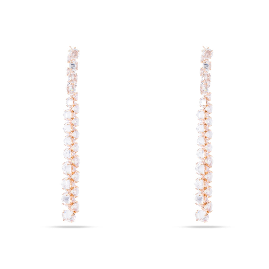 Vertex Line Crystal Drop Earrings