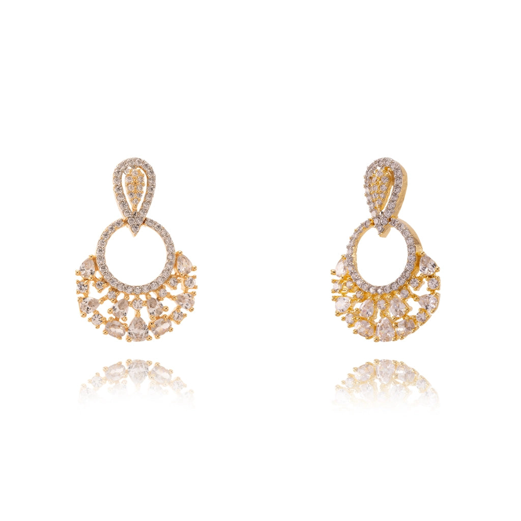 Diamond & Gold-Plated Dangle Earrings.