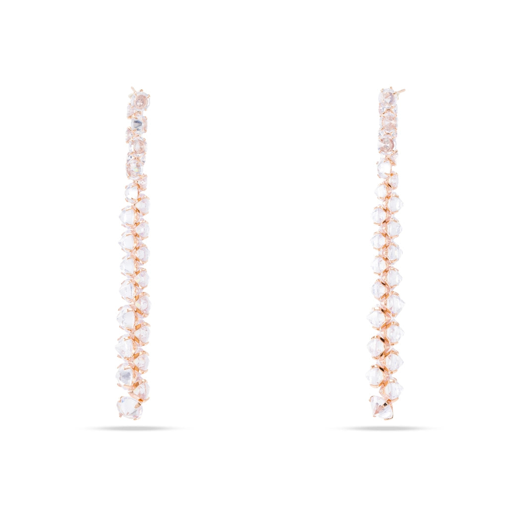 Vertex Line Crystal Drop Earrings