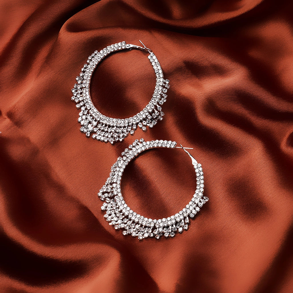 Celestia Fringe Crystal Hoops