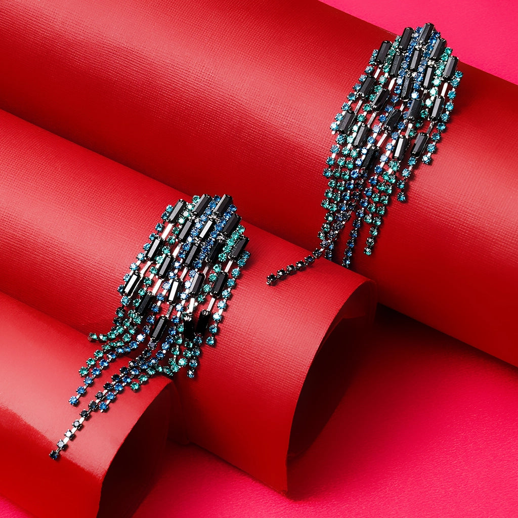 Azure Cascade Chandelier Earrings