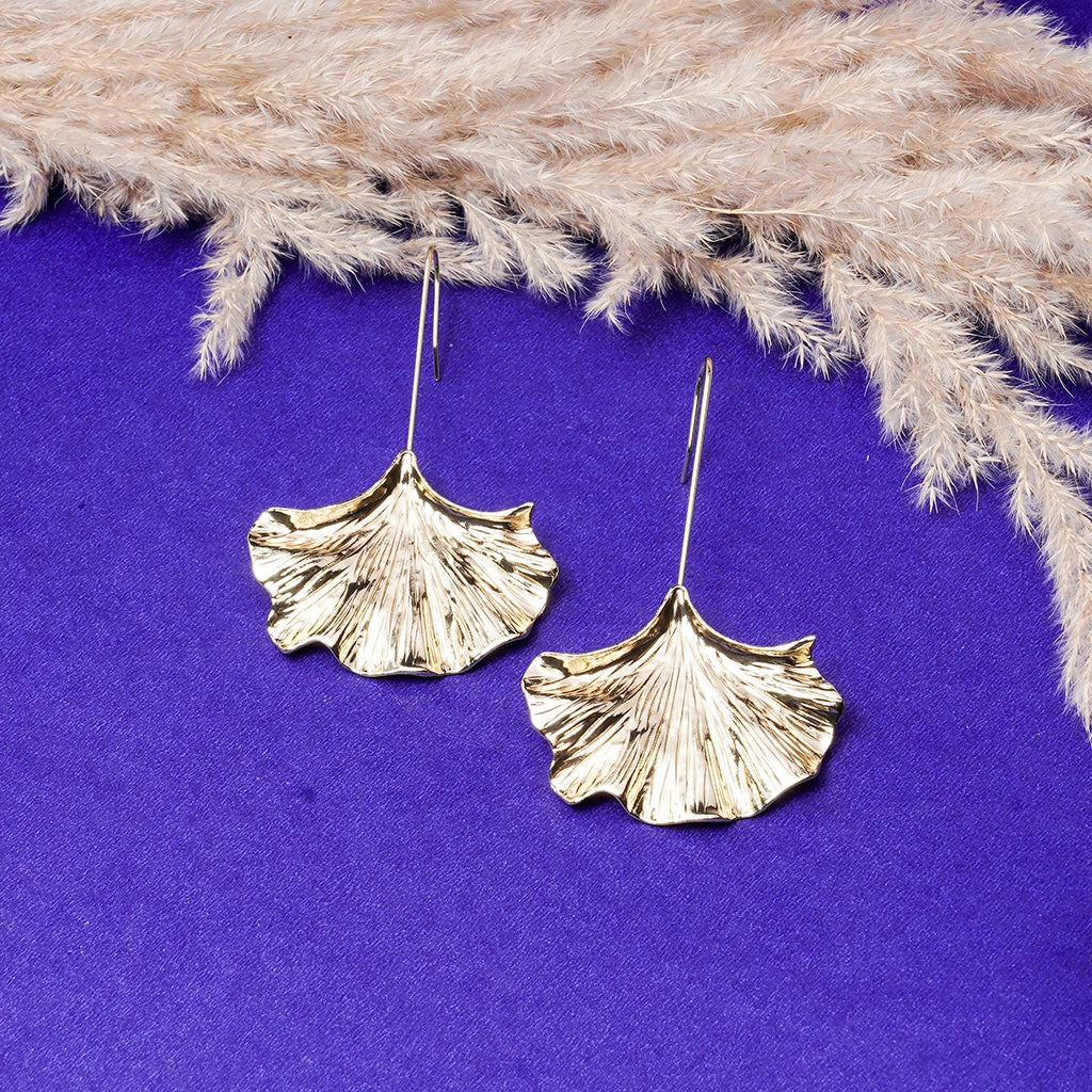 Aurelia Gold Leaf Drop Earrings
