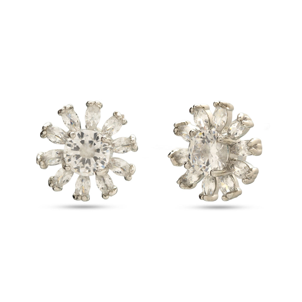 Ivory Bloom Crystal Stud Earrings
