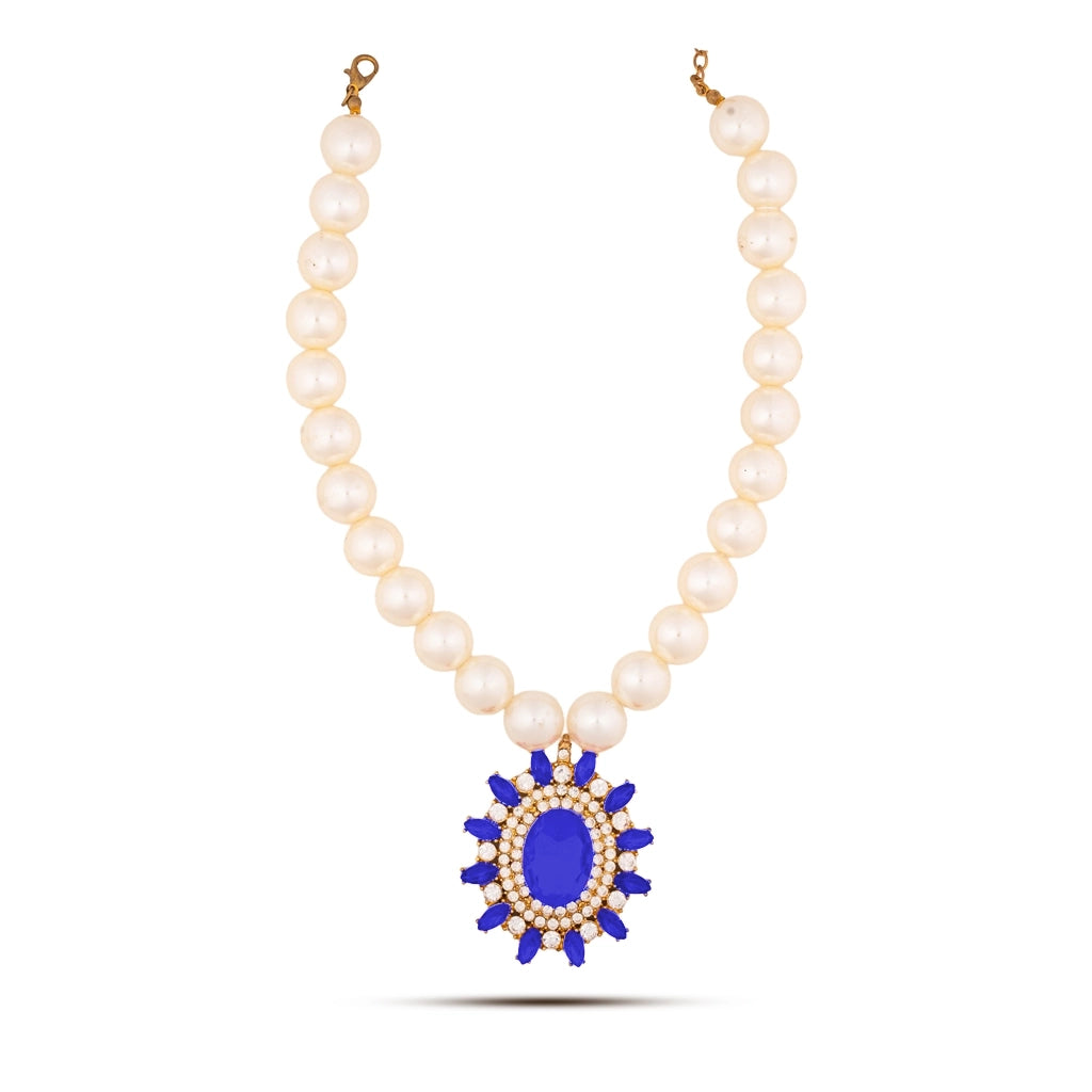 Celestia Blue Pearl Necklace Set