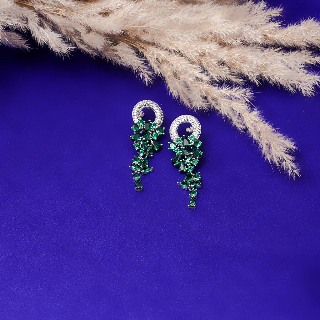 Emerald Power Cut Danglers
