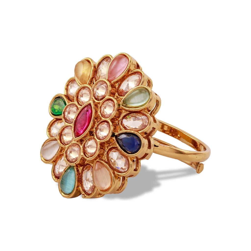 Regal Navratna Bloom Ring