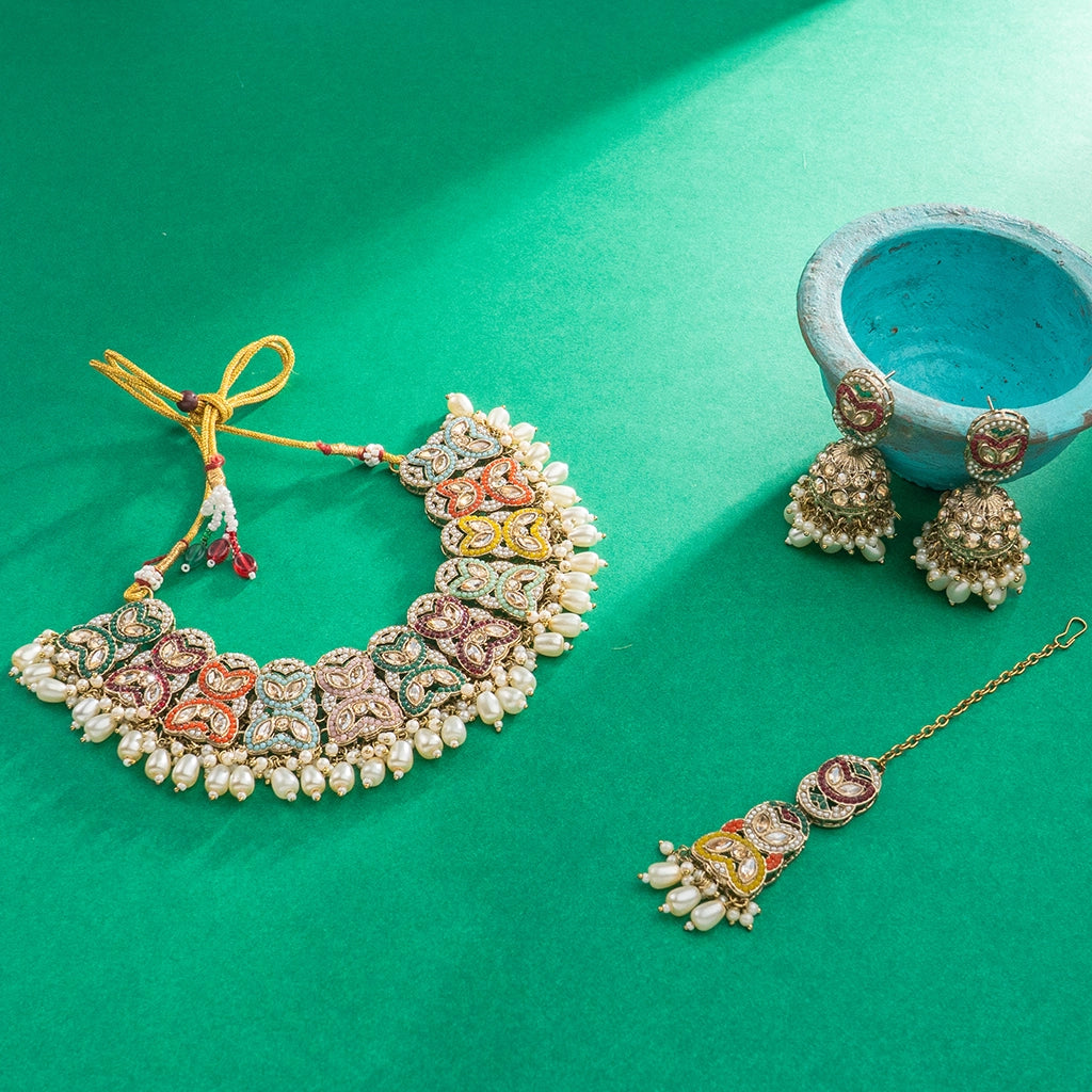 Multicolor Kundan Pendant Necklace
