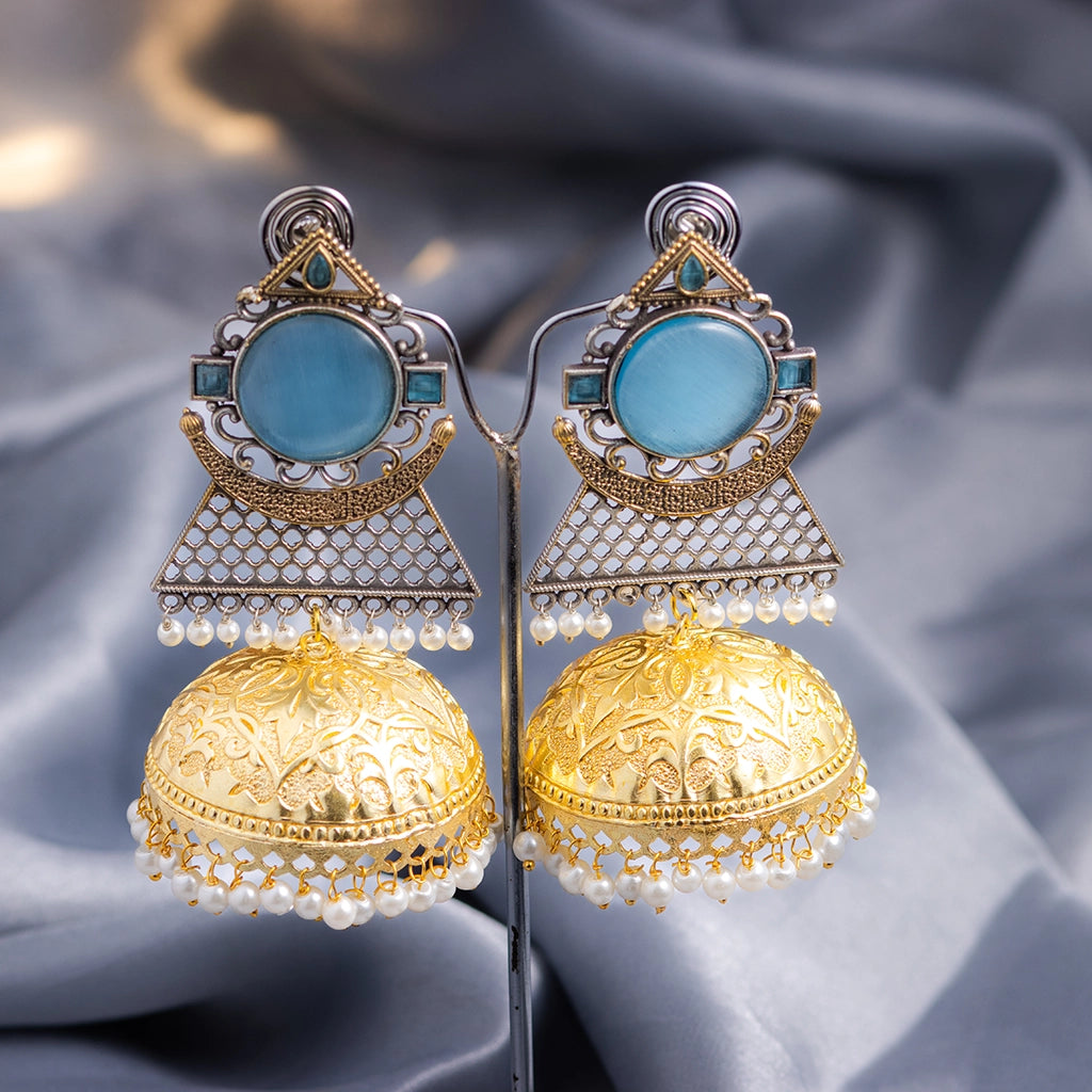 Jahan Azure Crest Jhumkas Blue