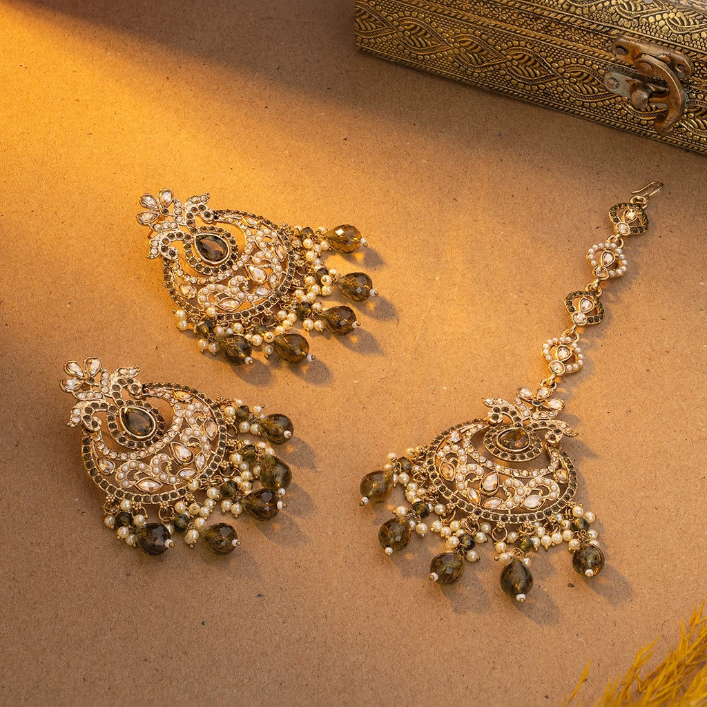 Amber Royale Jhumka Set