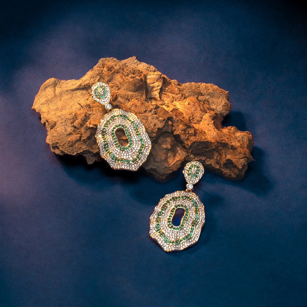 Emerald Aura Luxe Drop Earrings