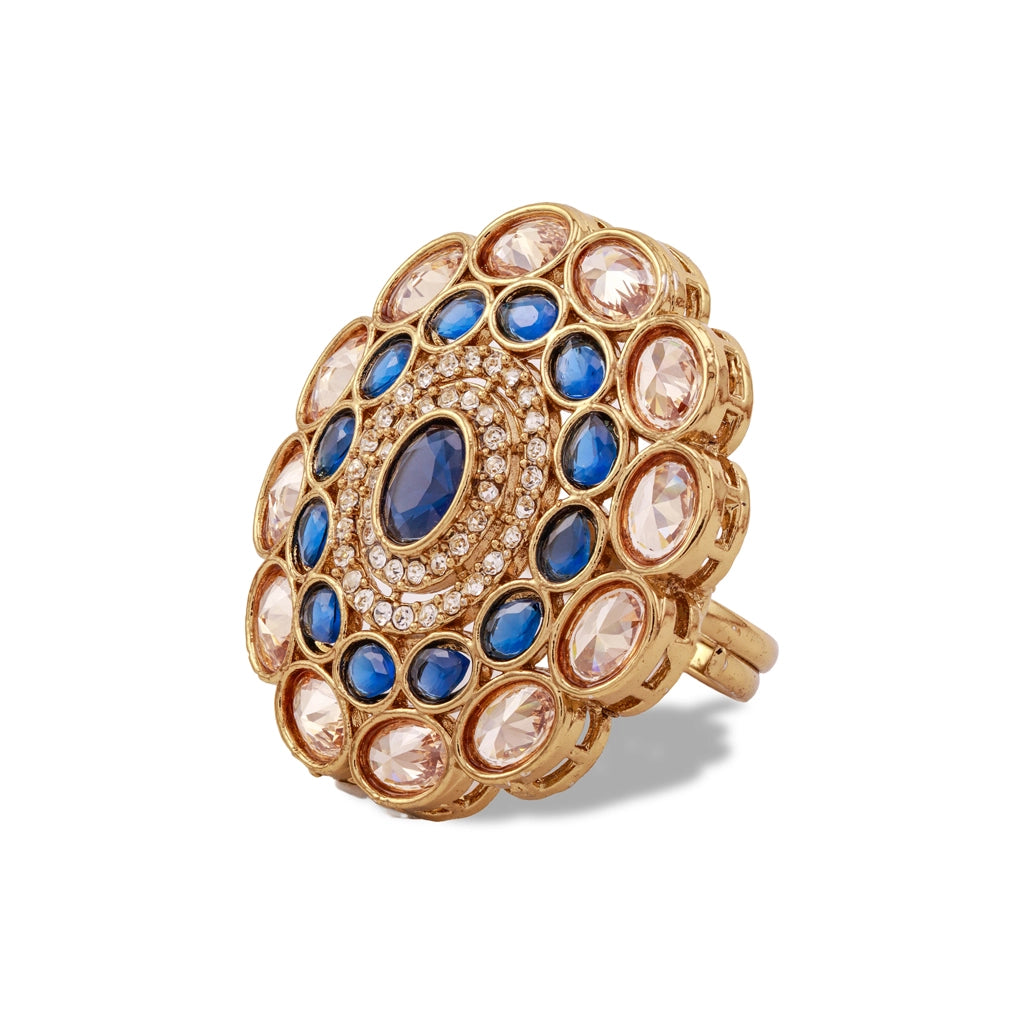Regal Azure Halo Ring