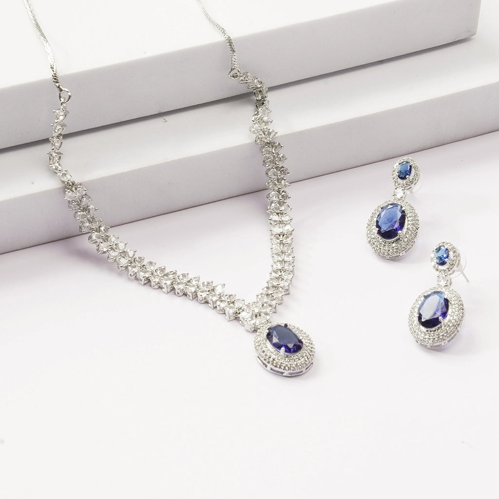 Celestia Blue Crystal Necklace Set