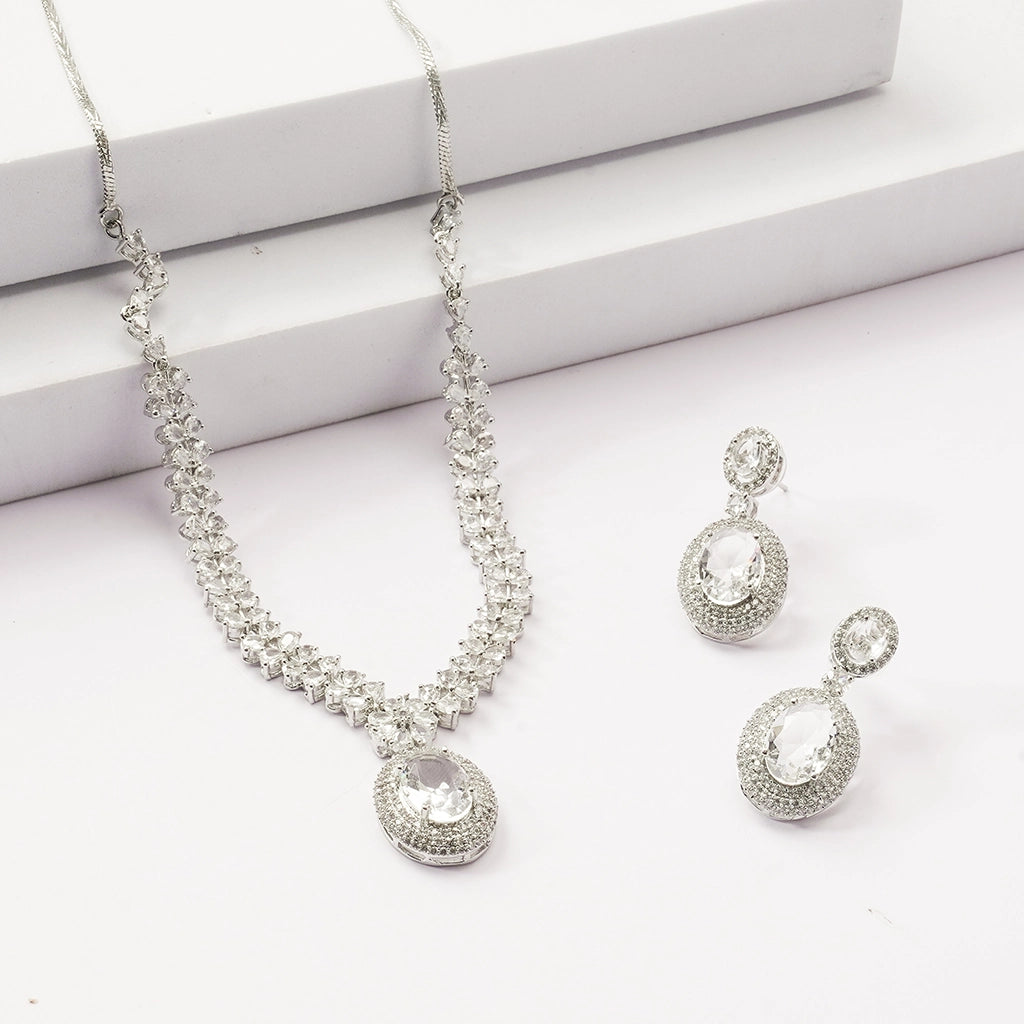 Celestia Crystal Medallion Necklace Set