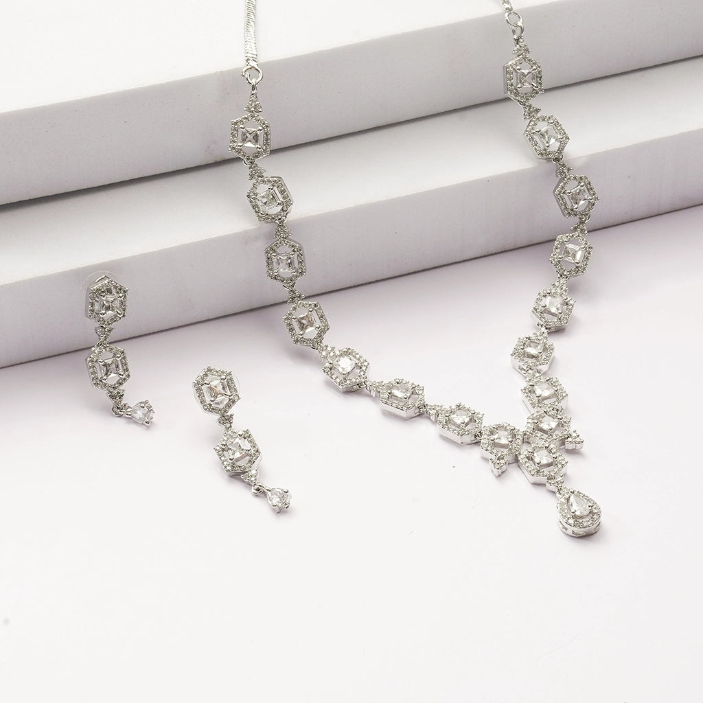 Starlume Crystal Cascade Necklace Set