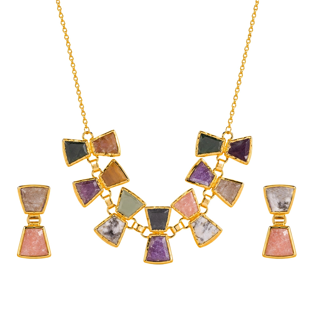Ivory Prism Statement Necklace Set