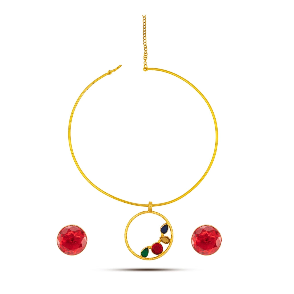 Rangella Prism Pendant Necklace Set