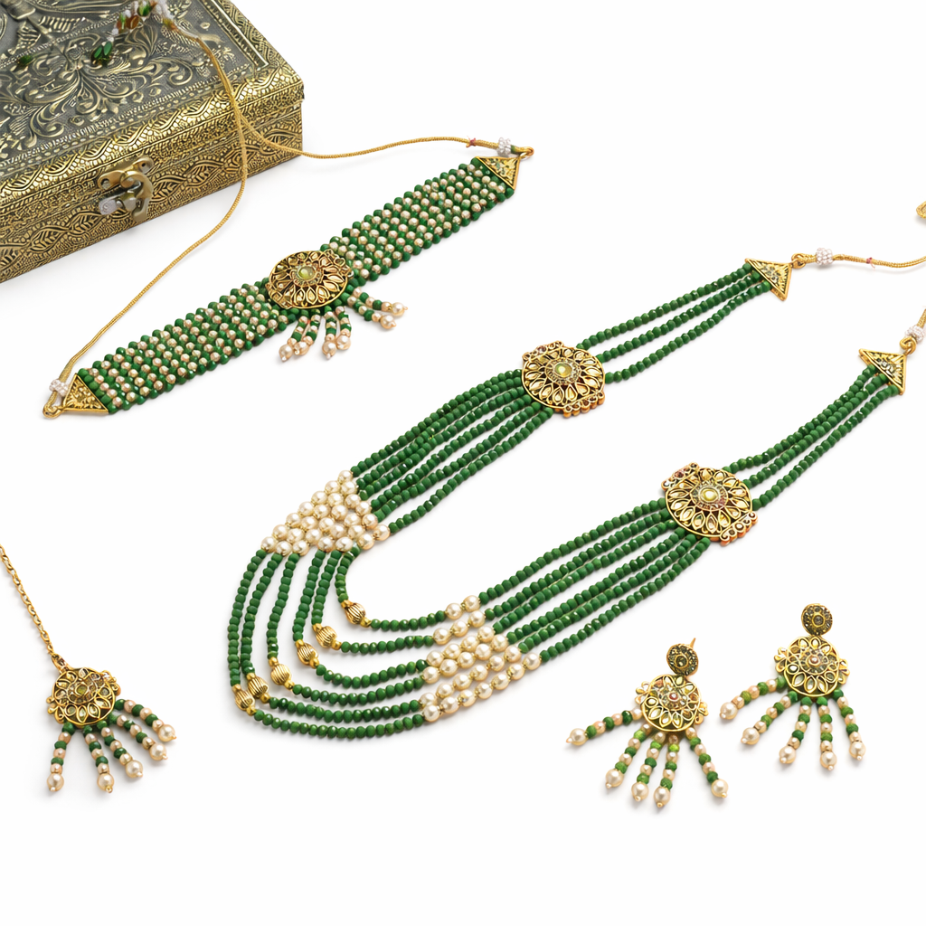 Emerald Noor Royale Layered Necklace Set