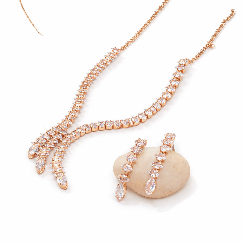 Blush Cascade Necklace Set