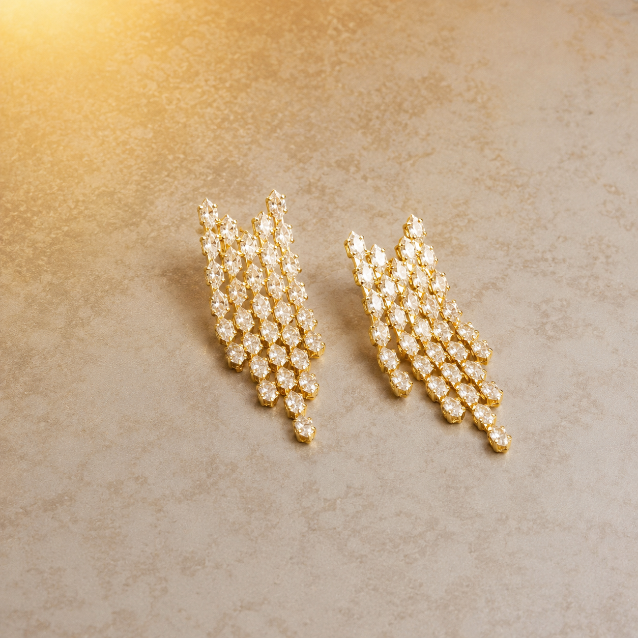 Aurora Crystal Gold Earrings
